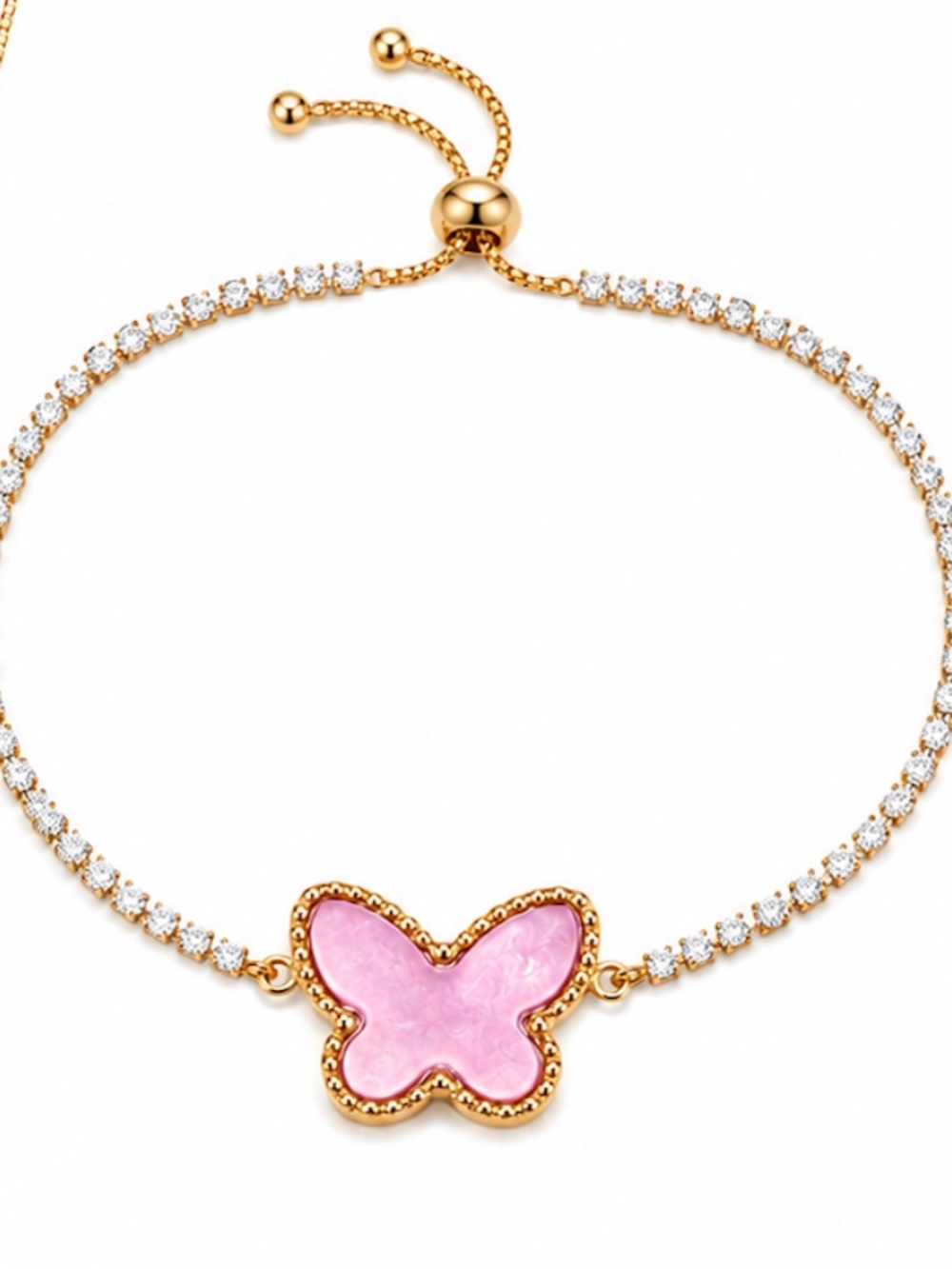 🦋 Sweet Butterflies  Mother of Pearl 18K Gold platted Set Necklace and Bracelet